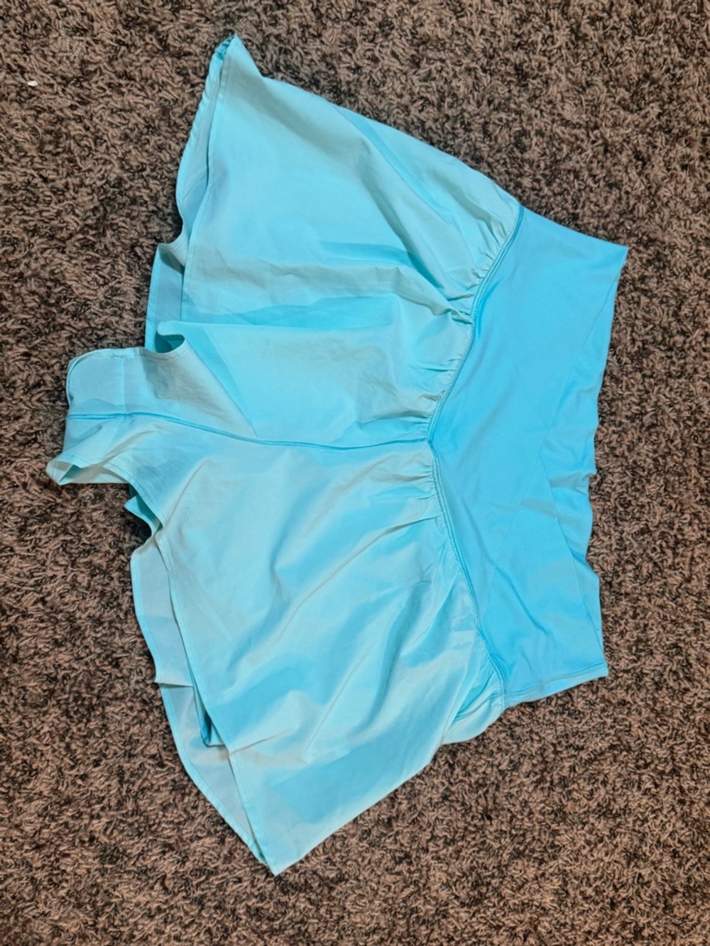 Aqua Blue Athletic Skort with Built-In Shorts